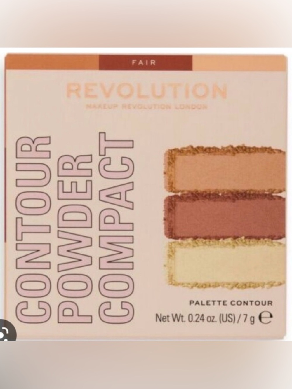 Revolution Fair 3-Shade Contour & Highlight Palette - Beige, Warm Brown, Ivory